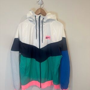 Nike Windrunner Colorblock Hooded Full-Zip Lightweight Jacket Multicolor L